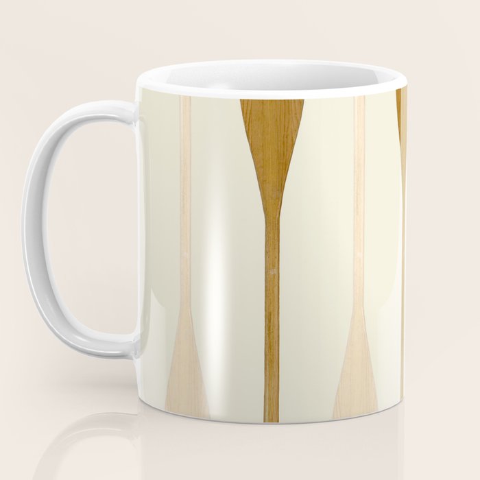 Canoe Paddle Stripes Neutral Coffee Mug Gallery Image 3