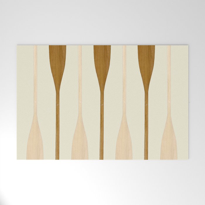 Canoe Paddle Stripes Neutral Welcome Mat Gallery Image 1
