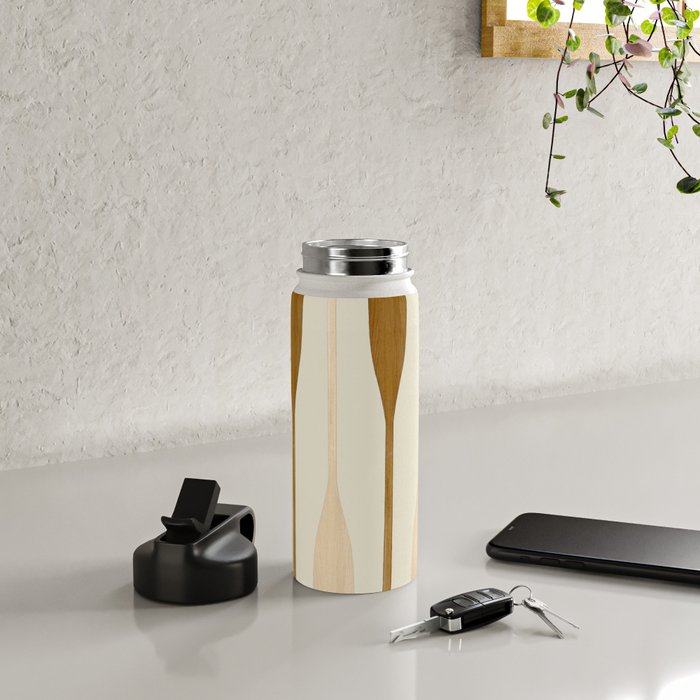 Canoe Paddle Stripes Neutral Water Bottle Gallery Image 4