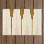 Canoe Paddle Stripes Neutral Outdoor Rug Gallery Image 1