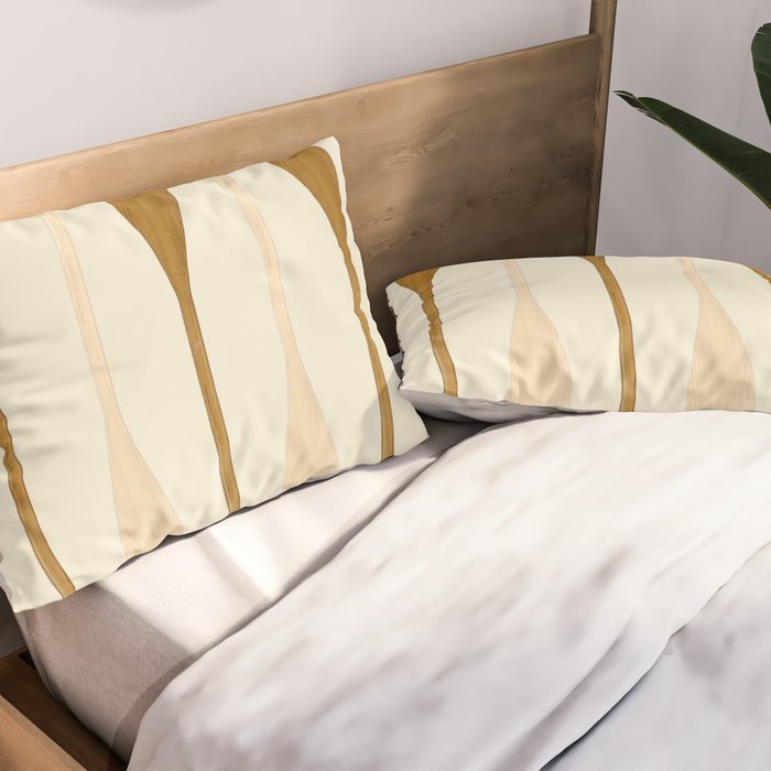 Canoe Paddle Stripes Neutral Pillow Sham Gallery Image 2