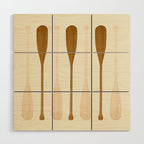 Canoe Paddle Stripes Neutral Wood Wall Art Gallery Image 1