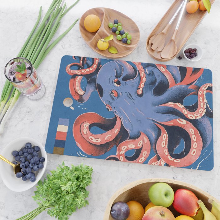 Oceanic Life - Octopus Cutting Board Gallery Image 2