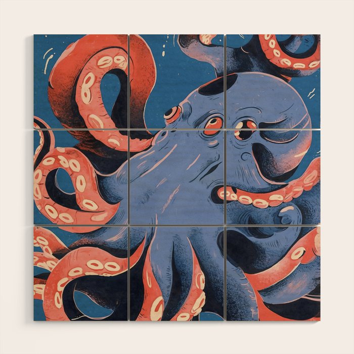 Oceanic Life - Octopus Wood Wall Art Gallery Image 1