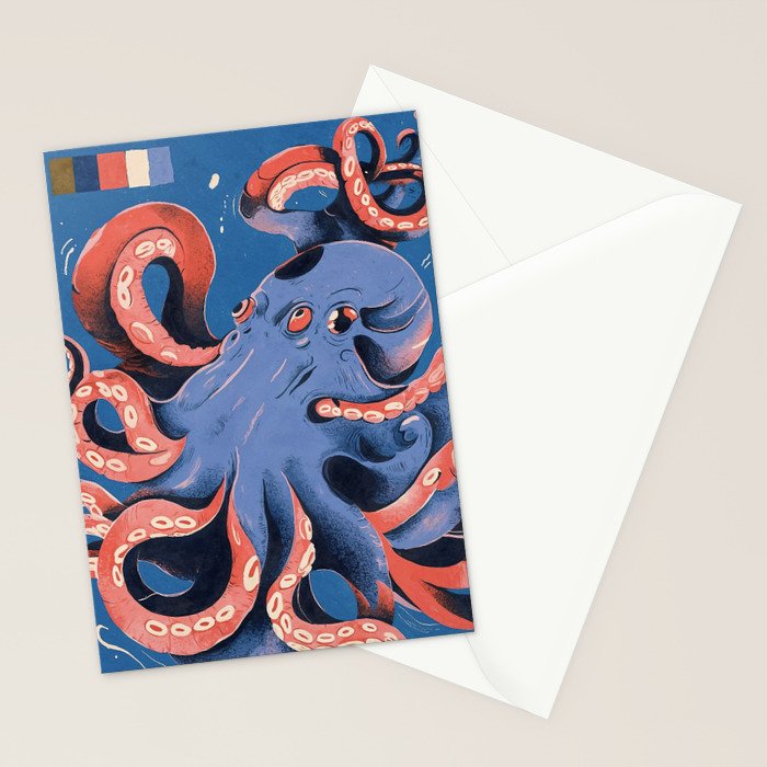 Oceanic Life - Octopus Stationery Card Gallery Image 2