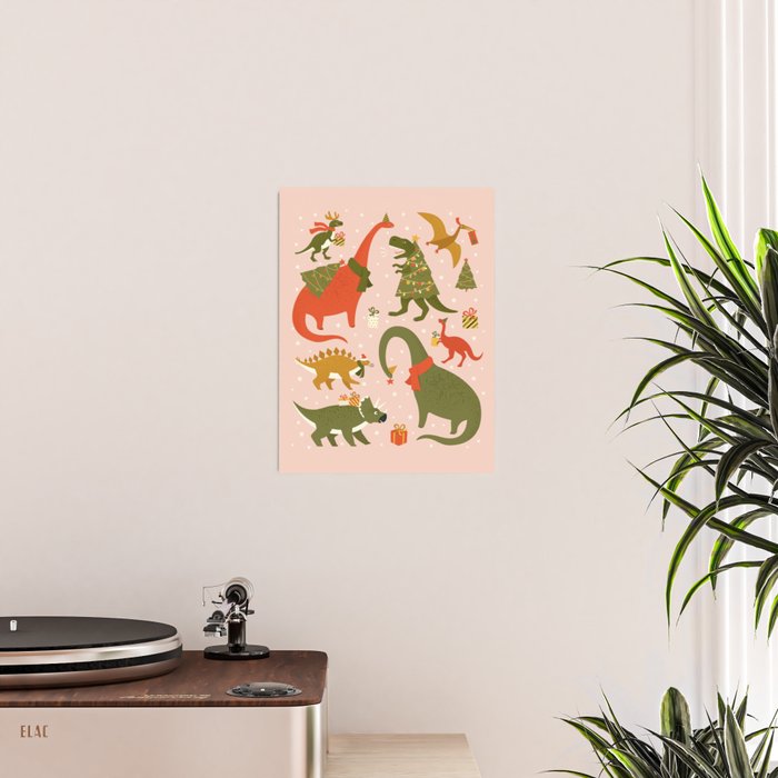 Tyrannosaurus and Dinosaurs Christmas Tree Rex Poster Gallery Image 2