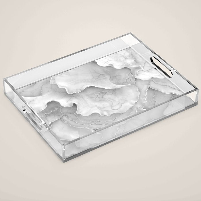 Organic 3D Sculpture White Acrylic Tray Gallery Image 1