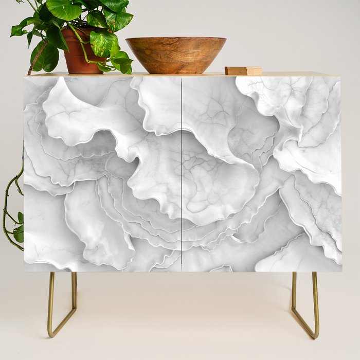 Organic 3D Sculpture White Credenza Gallery Image 1