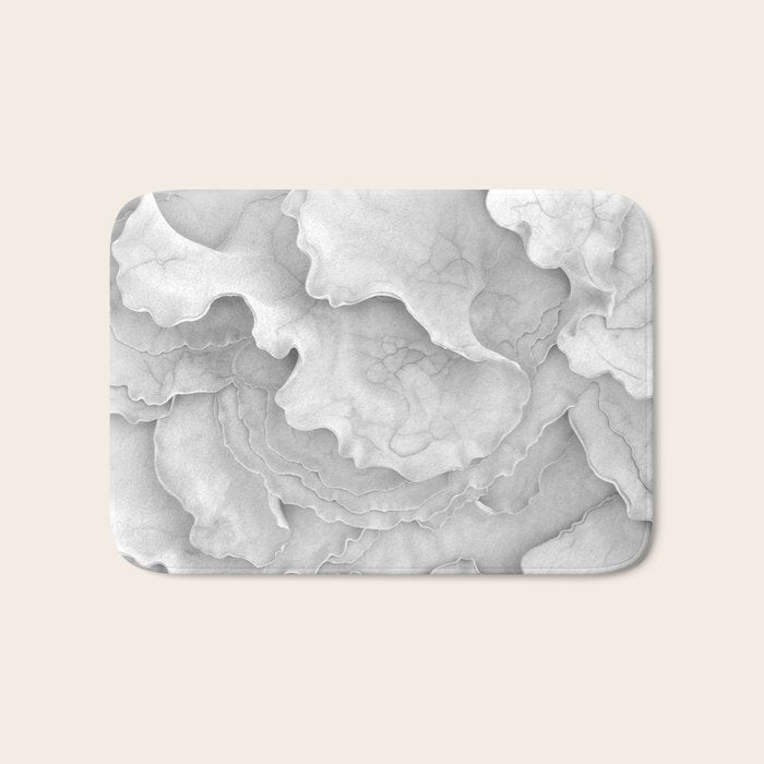 Organic 3D Sculpture White Bath Mat Gallery Image 1