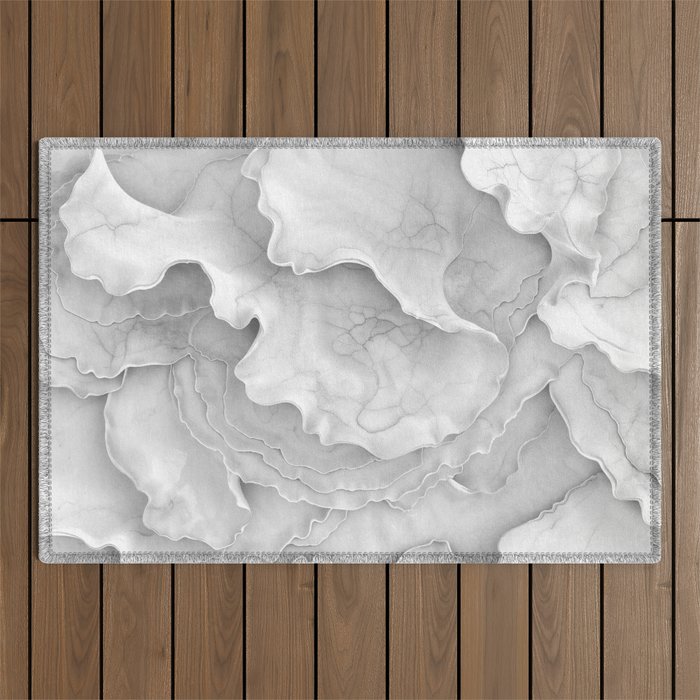 Organic 3D Sculpture White Outdoor Rug Gallery Image 1