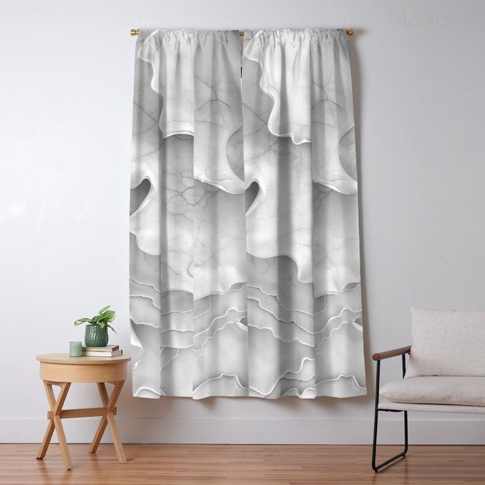 Organic 3D Sculpture White Window Curtain Gallery Image 5