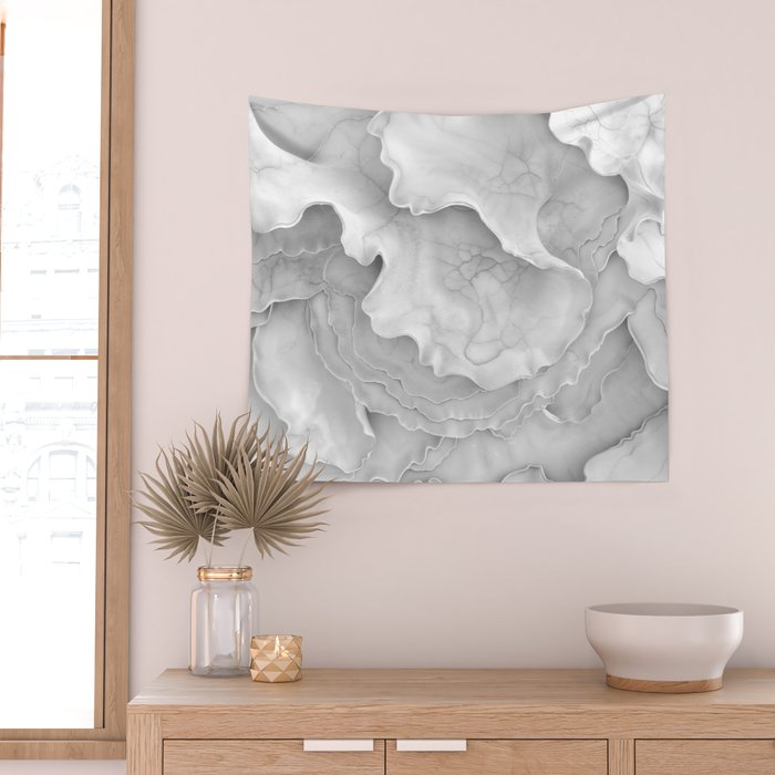 Organic 3D Sculpture White Wall Tapestry Gallery Image 2