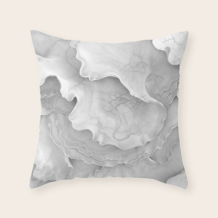 Organic 3D Sculpture White Throw Pillow Gallery Image 1