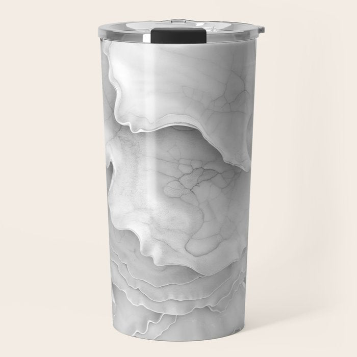 Organic 3D Sculpture White Travel Mug Gallery Image 1