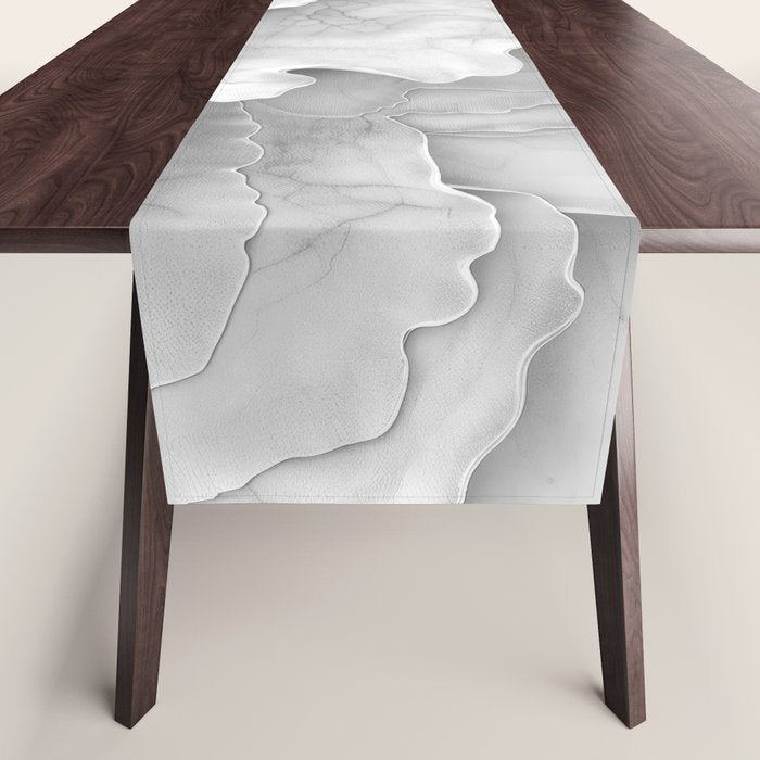 Organic 3D Sculpture White Table Runner Gallery Image 1