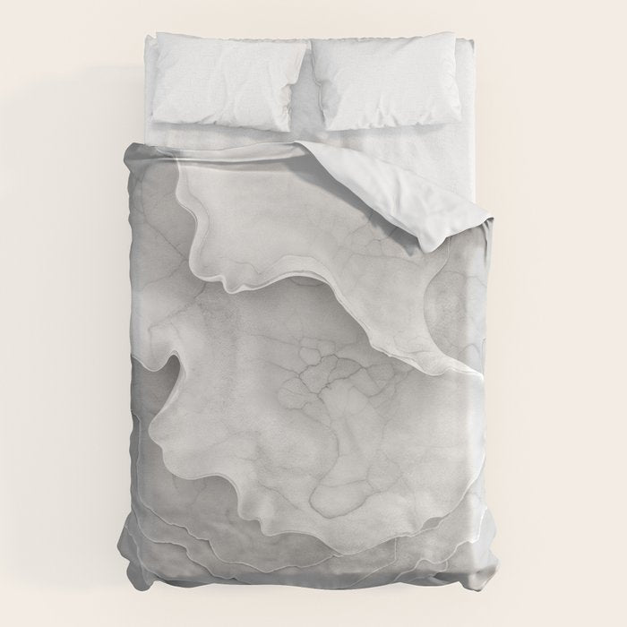 Organic 3D Sculpture White Duvet Cover Gallery Image 1