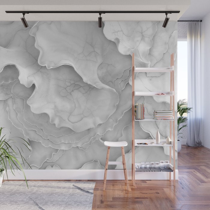 Organic 3D Sculpture White Wall Mural Gallery Image 1