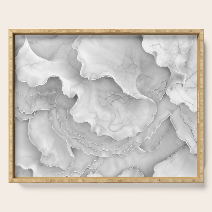 Organic 3D Sculpture White Serving Tray Gallery Image 1