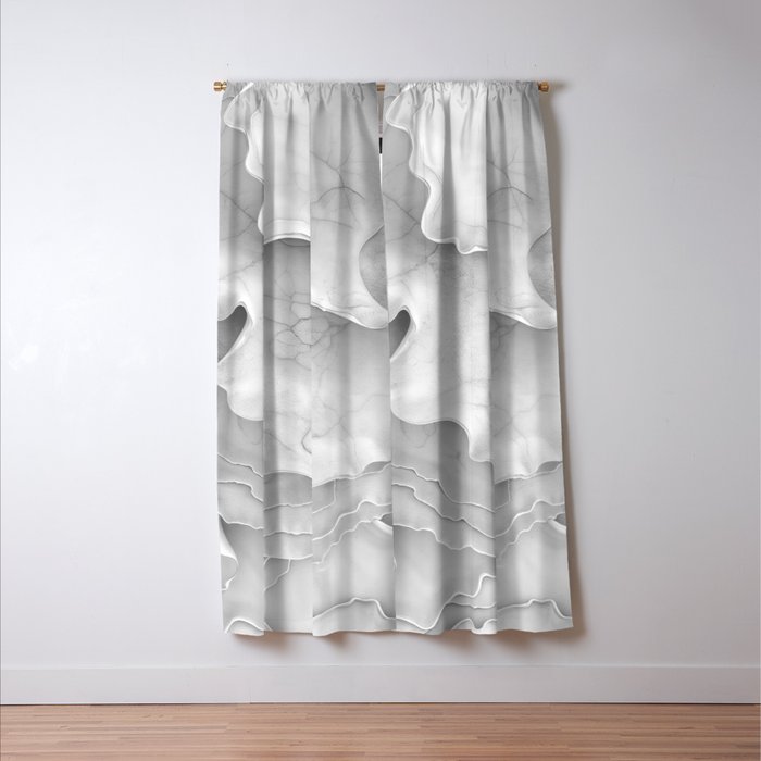 Organic 3D Sculpture White Window Curtain Gallery Image 3
