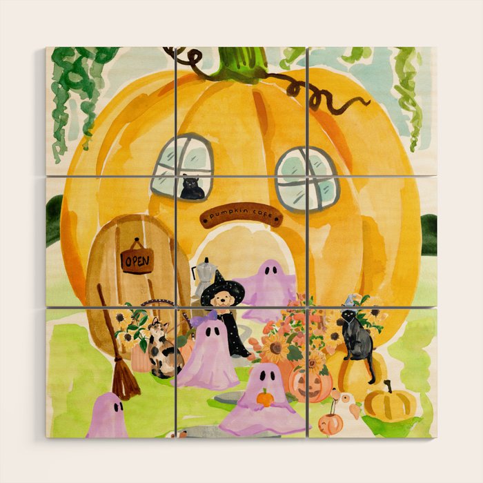 Pumpkin Cafe Wood Wall Art Gallery Image 1