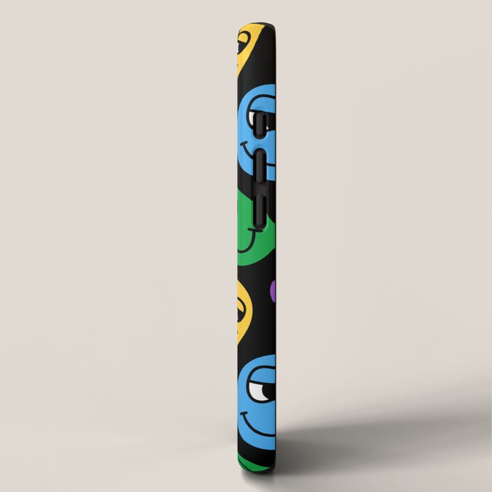 Colorful retro smiling face cartoon pattern iPhone Case Gallery Image 2