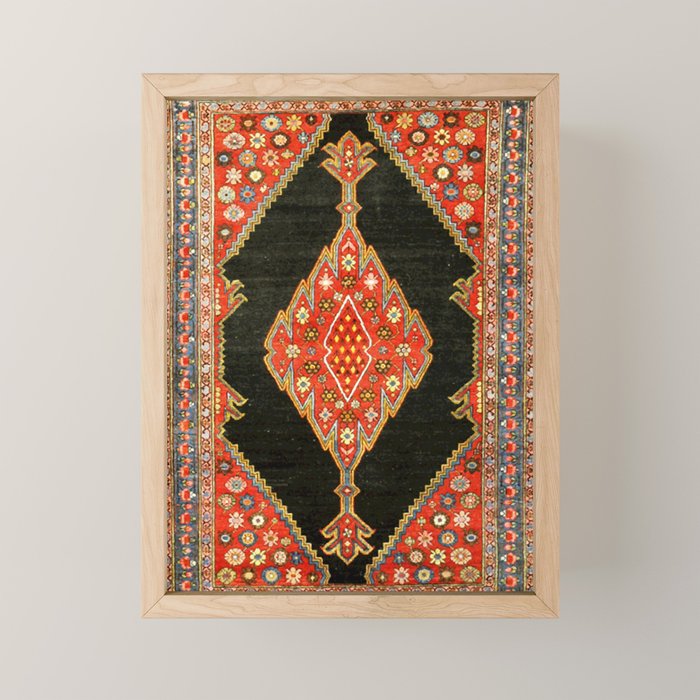 Hamedan Antique Persian Rug Print Mini Art Print Gallery Image 1