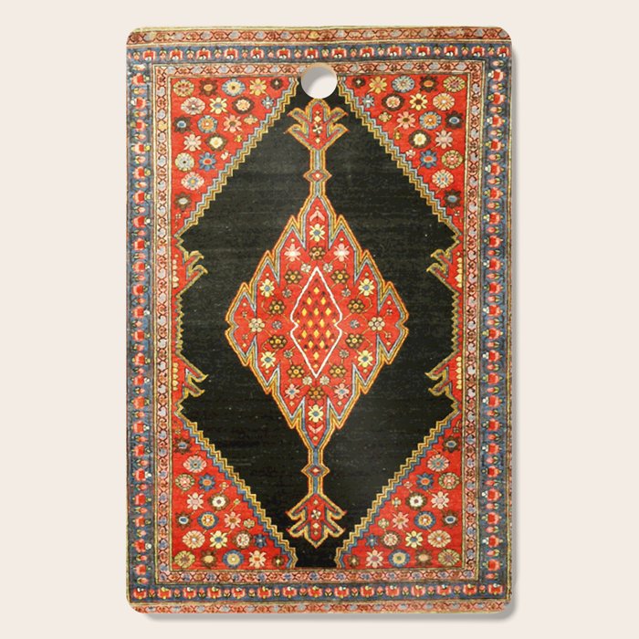 Hamedan Antique Persian Rug Print Cutting Board Gallery Image 1