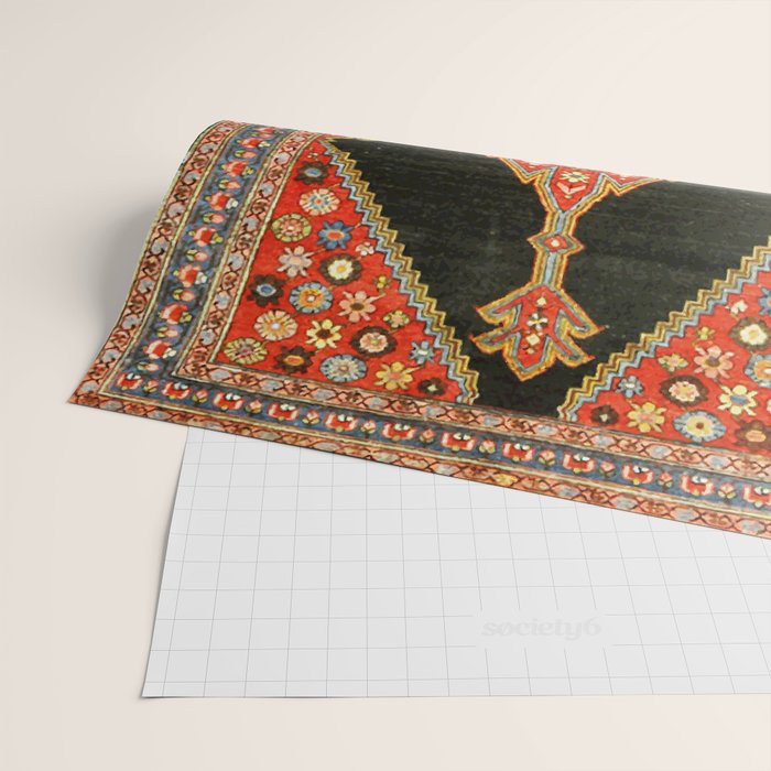 Hamedan Antique Persian Rug Print Wrapping Paper Gallery Image 2