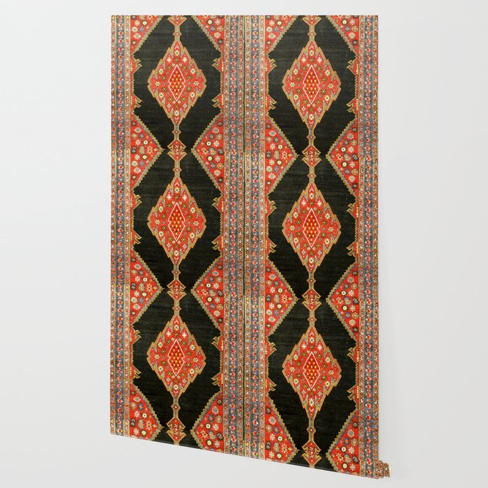 Hamedan Antique Persian Rug Print Wallpaper Gallery Image 2