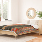 Hamedan Antique Persian Rug Print Duvet Cover Gallery Image 2