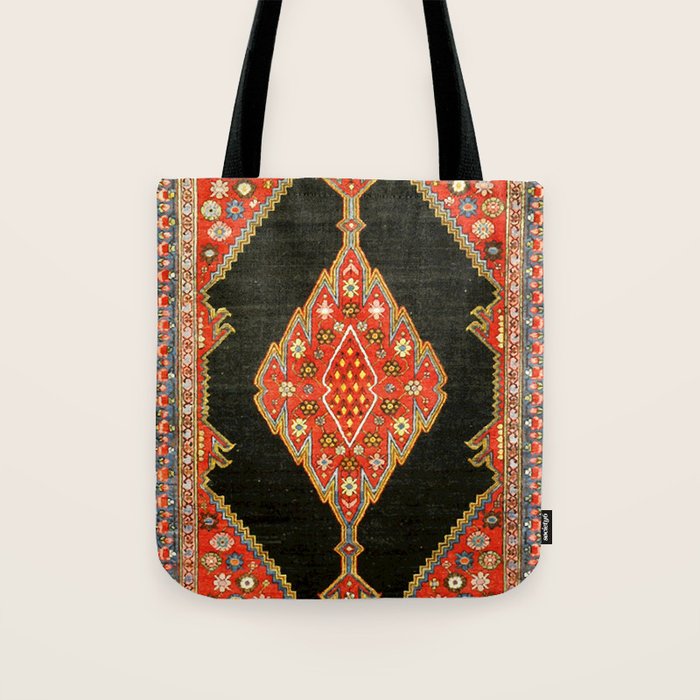Hamedan Antique Persian Rug Print Tote Bag Gallery Image 1
