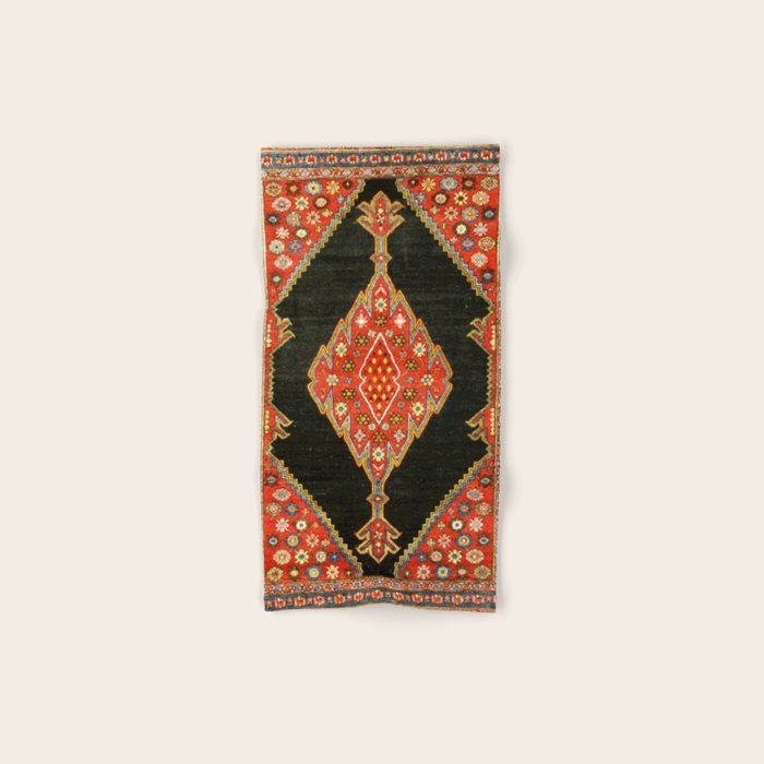 Hamedan Antique Persian Rug Print Bath Towel Gallery Image 1