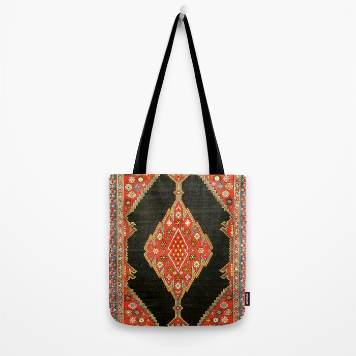 Hamedan Antique Persian Rug Print Tote Bag Gallery Image 2