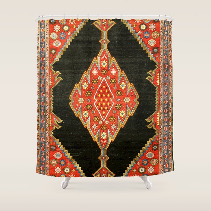 Hamedan Antique Persian Rug Print Shower Curtain Gallery Image 1