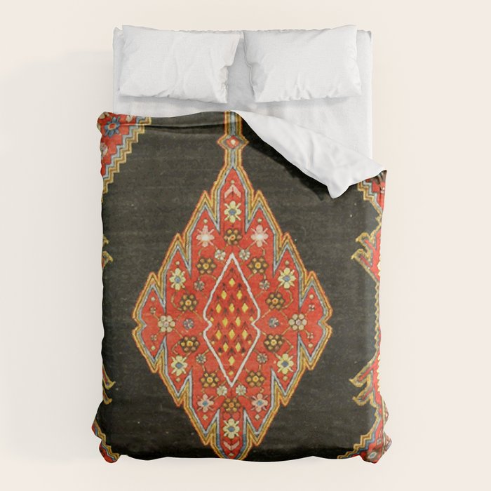 Hamedan Antique Persian Rug Print Duvet Cover Gallery Image 1