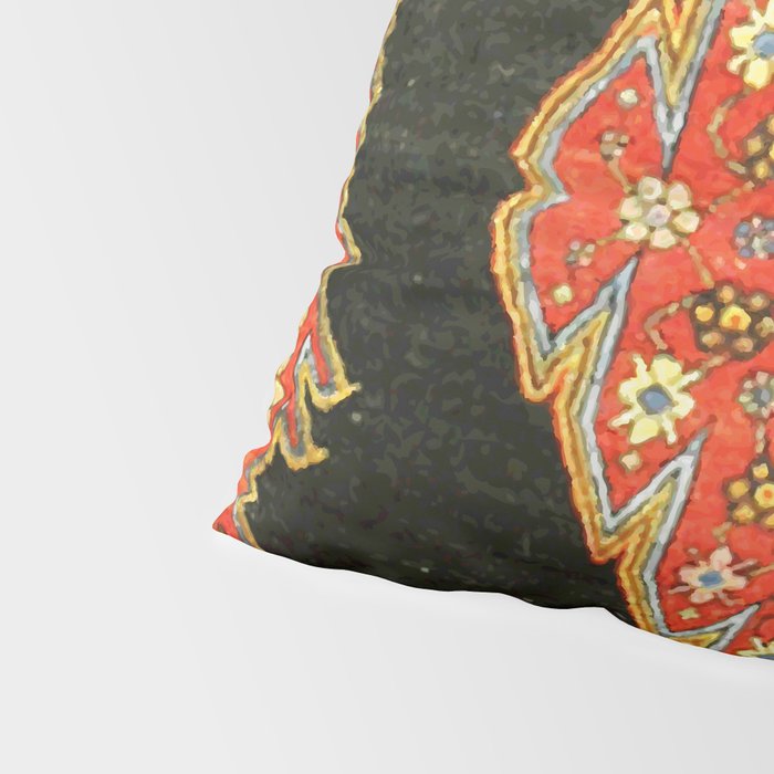 Hamedan Antique Persian Rug Print Pillow Sham Gallery Image 4