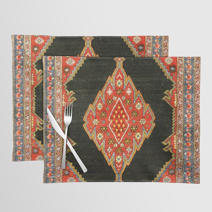 Hamedan Antique Persian Rug Print Placemat Gallery Image 1
