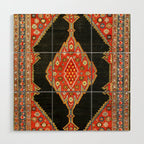 Hamedan Antique Persian Rug Print Wood Wall Art Gallery Image 1