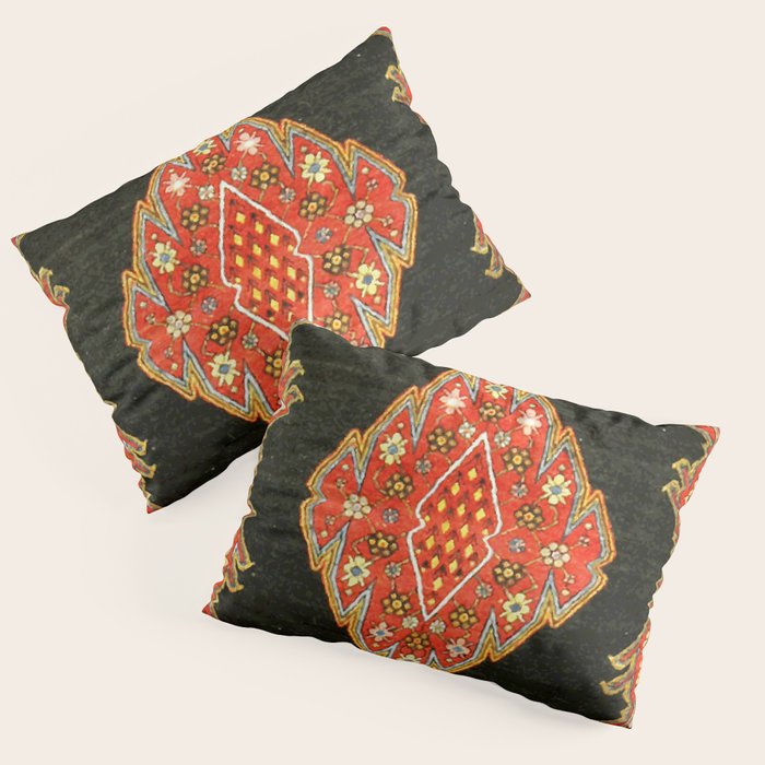Hamedan Antique Persian Rug Print Pillow Sham Gallery Image 3