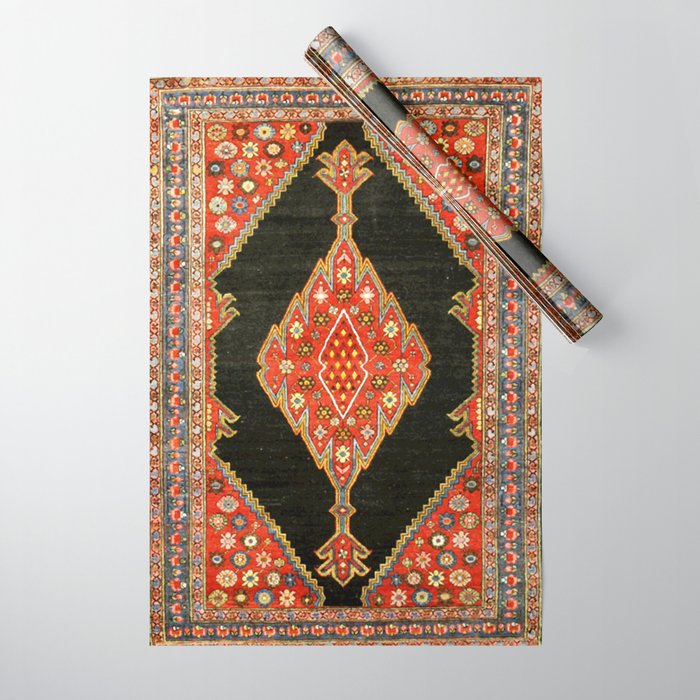 Hamedan Antique Persian Rug Print Wrapping Paper Gallery Image 1