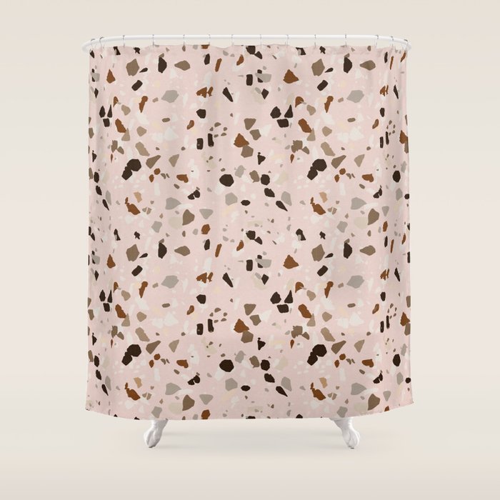 TERRAZZO OCHRE Shower Curtain Gallery Image 1
