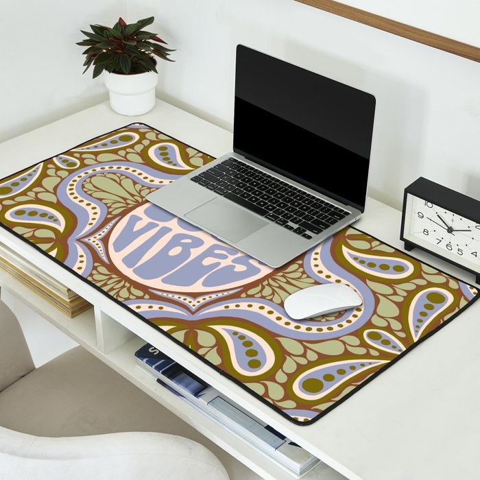 Groovy Good Vibes Typography Desk Mat Gallery Image 2