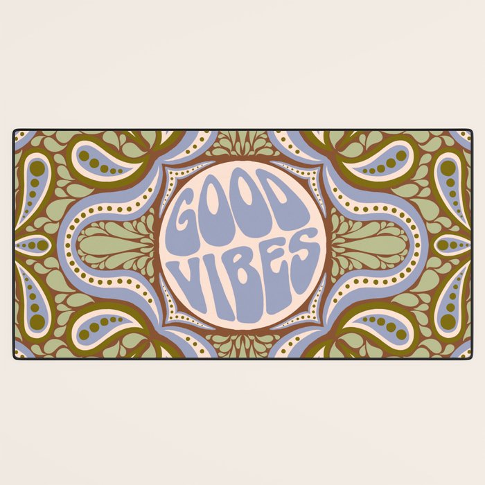 Groovy Good Vibes Typography Desk Mat Gallery Image 3
