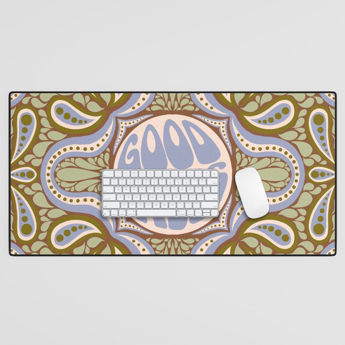 Groovy Good Vibes Typography Desk Mat Gallery Image 1