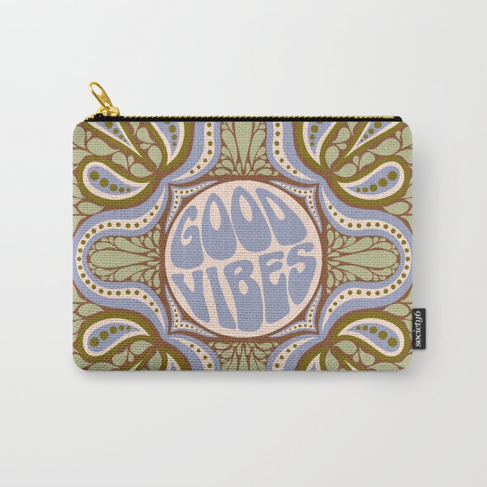 Groovy Good Vibes Typography Carry All Pouch Gallery Image 1
