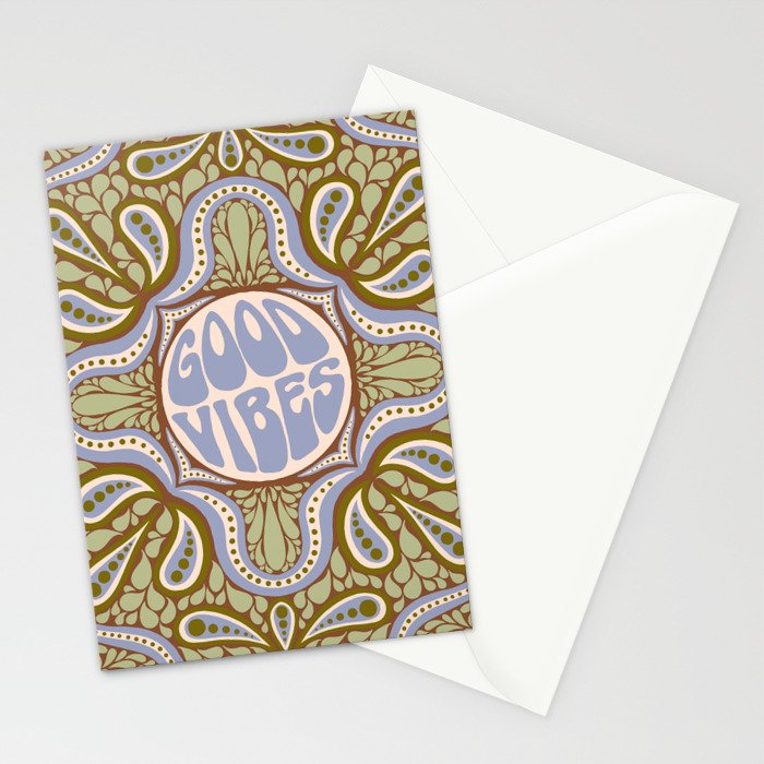 Groovy Good Vibes Typography Stationery Card Gallery Image 2