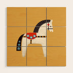 Festive Pony - illustration Wood Wall Art Gallery Image 1