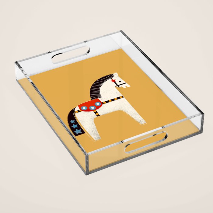 Festive Pony - illustration Acrylic Tray Gallery Image 1