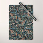Whimsical Horses Botanicals II Wrapping Paper Gallery Image 1