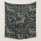 Whimsical Horses Botanicals II Wall Tapestry Gallery Image 4